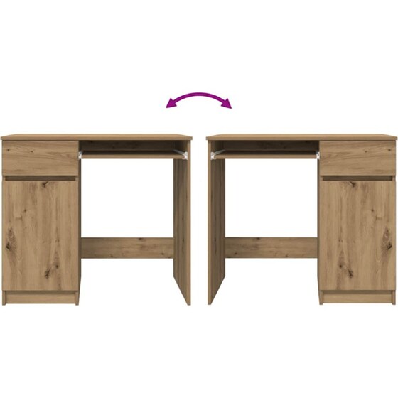 Γραφείο VidaXL από Επεξεργασμένο Ξύλο 86x49x76 cm - Artisan Δρυς image 8
