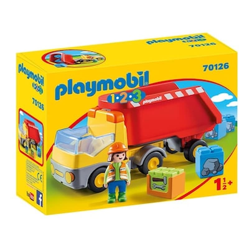 PLAYMOBIL® Ανατρεπομενο Φορτηγο Με Εργατη (70126)