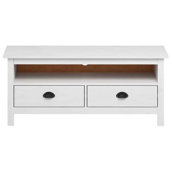 Έπιπλο Τηλεόρασης VidaXL από Ξύλο Πεύκου 110x40x47 cm - Λευκό image 2