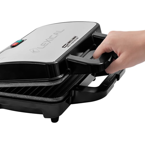 LEXICAL LSM-2520 1000 W Ασημί/Μαύρη Τοστιέρα - Γκριλιέρα image 3