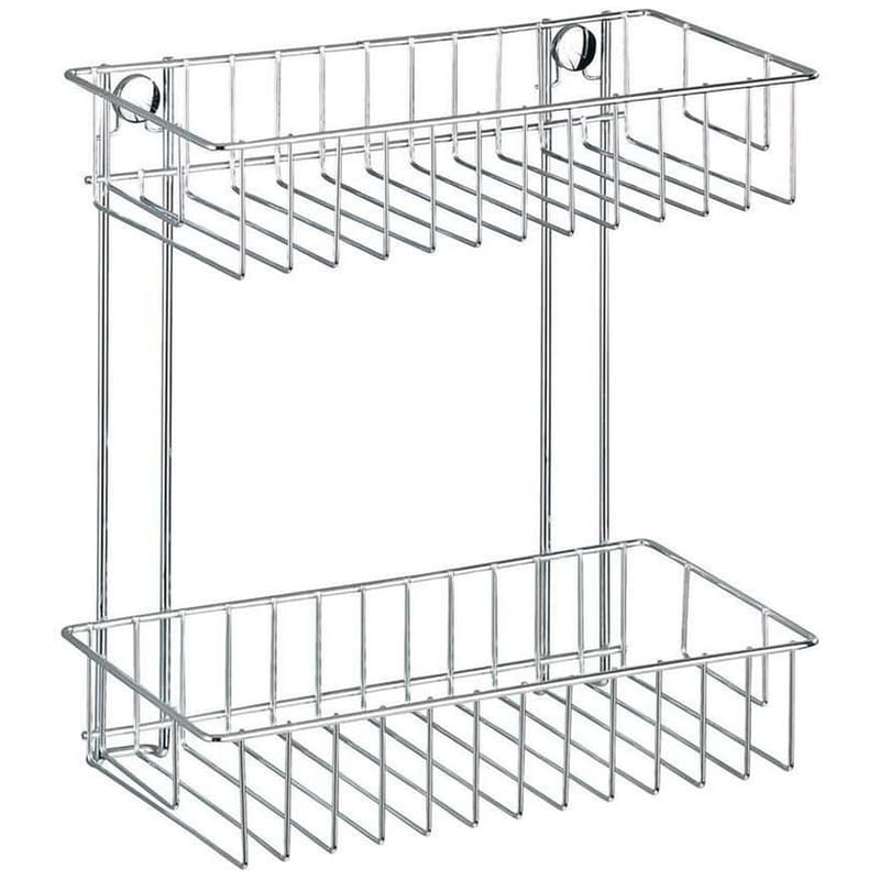 WENKO Ραφιέρα Μπάνιου Wenko Μεταλλική Διπλή 24x14x26cm - Ασημί