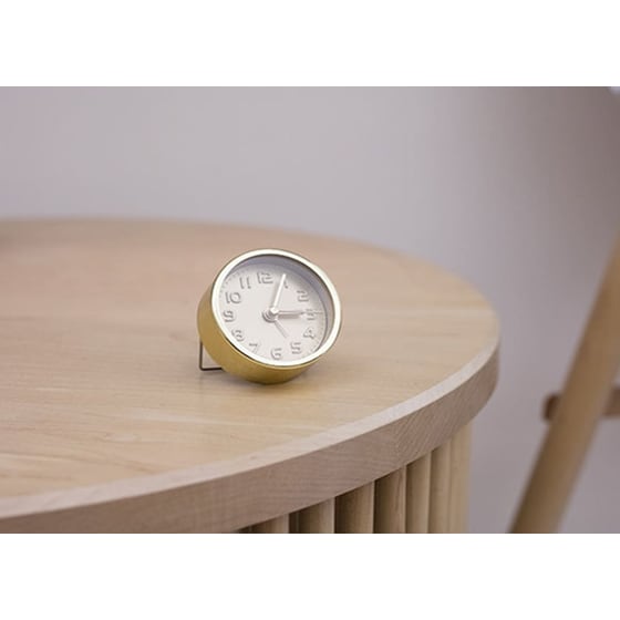 Αναλογικό Επιτραπέζιο Ρολόι Ξυπνητήρι Kikkerland Δ:5 cm - Χρυσό & Χάλκινο image 2
