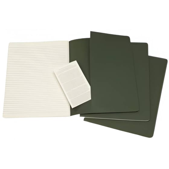 Σημειωματάριο Moleskine Ριγέ Cahier Myrtle Green Large (3 Τεμάχια) image 2