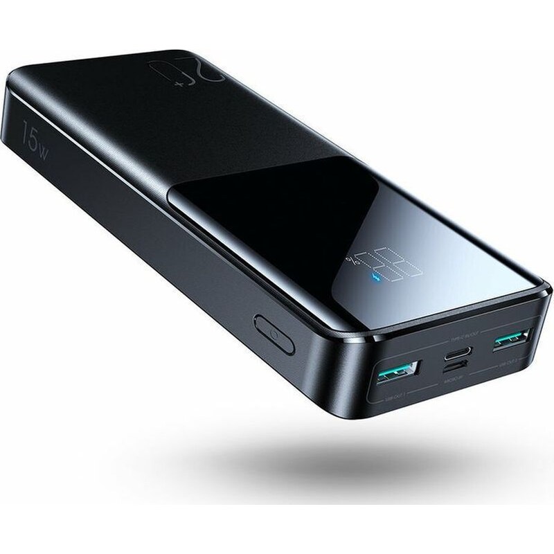 Powerbank Joyroom Jr-t014 20.000mAh 15W Με 2 Θύρες USB-A Και Θύρα USB-C Power Delivery Quick Charge 3.0 – Μαύρο