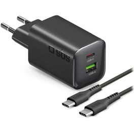 Φορτιστής Πρίζας SBS GAN USBA USB -C με Καλώδιο 65W - Μαύρο