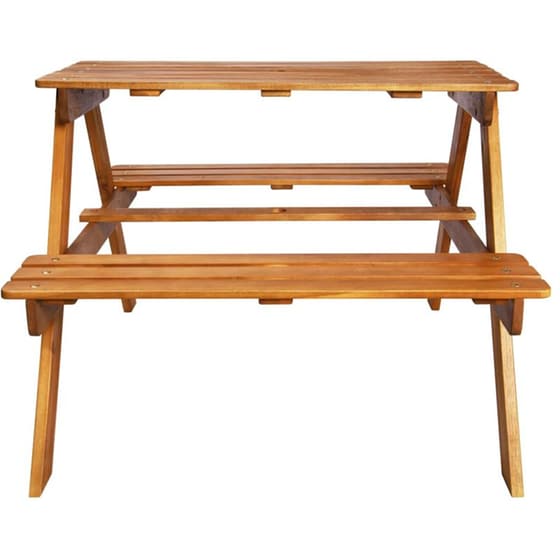 Τραπέζι Πικ-νικ με Ομπρέλα Παιδικό VidaXL από Ξύλο 79x90x60 cm - Καφέ image 5