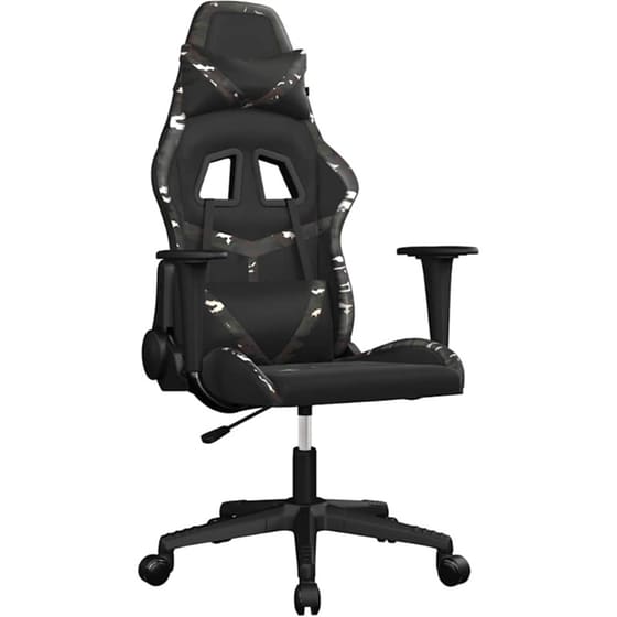 Καρέκλα Gaming VIDAXL 345433 με Ρυθμιζόμενα Μπράτσα από Τεχνητό Δέρμα - Μαύρο image 0