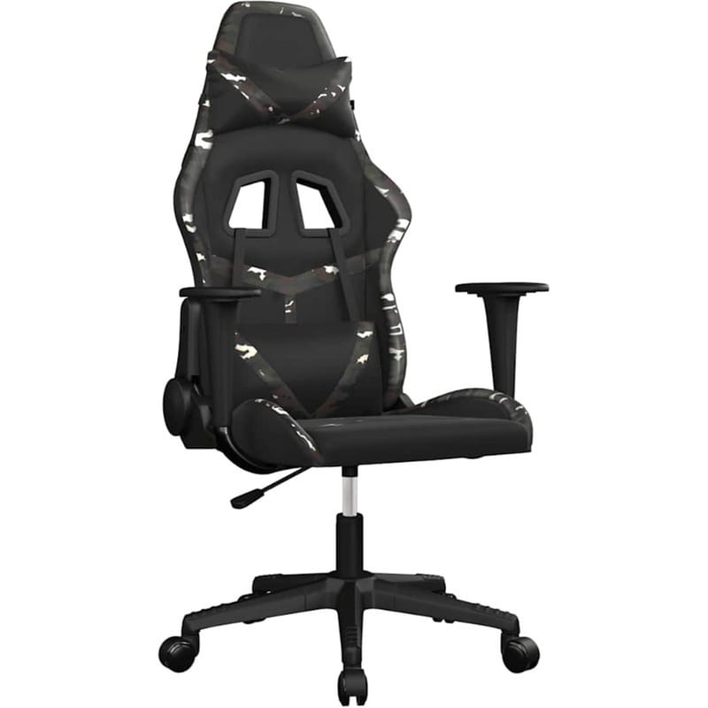 Καρέκλα Gaming VIDAXL 345433 με Ρυθμιζόμενα Μπράτσα από Τεχνητό Δέρμα - Μαύρο