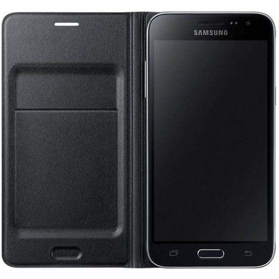 Θήκη Samsung Galaxy J3 (2016) - Samsung Flip Wallet Leather Case Cover - Black image 1