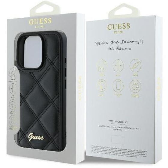 Θήκη Apple iphone 16 Pro - Guess Quilted Metal - Μαύρο image 6