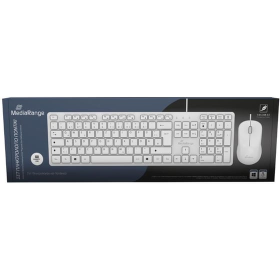 Mediarange MROS276-GR Ενσύρματο Σετ Πληκτρολόγιο - Ποντίκι White (GR) image 1