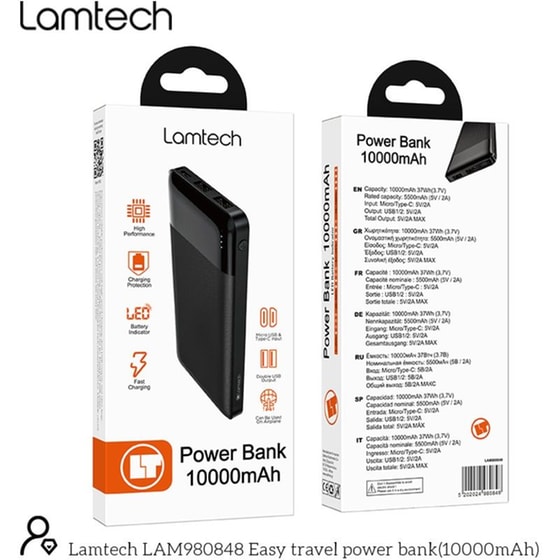 Powerbank Lamtech LAM980848 10.000 mAh - Black image 6