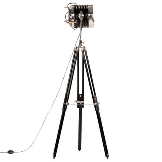 Vidaxl Φωτιστικό Δαπέδου Προβολέας Τρίποδο Μαύρο 171 Εκ. Ξύλο Μάνγκο image 4