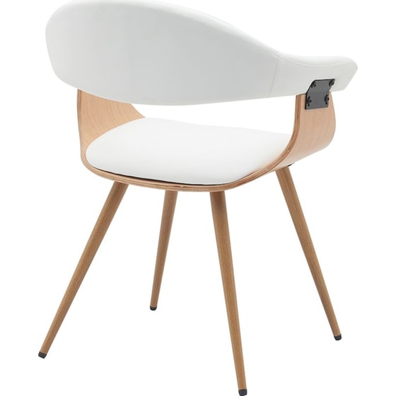 Καρέκλα Επισκέπτη ArteLibre Devra Ξύλινη - Λευκή/Φυσικό Καφέ image 1