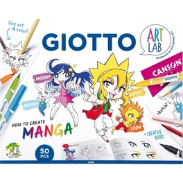 Σετ Δημιουργίας Giotto Art Lab How to Create Manga 50 Τεμάχια