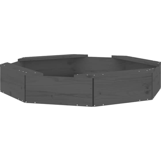 VidaXL Αμμοδόχος με Καθίσματα Οκτάγωνη 111x111x20cm Ξύλινη - Γκρι image 2