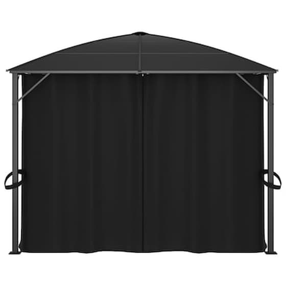 Κιόσκι Vidaxl Ατσάλινο με Κουρτίνες 4x3cm - Ανθρακί image 4