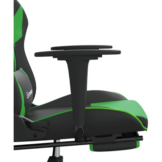 Καρέκλα Gaming VIDAXL 345460 με Υποπόδιο από Τεχνητό Δέρμα - Μαύρο image 8