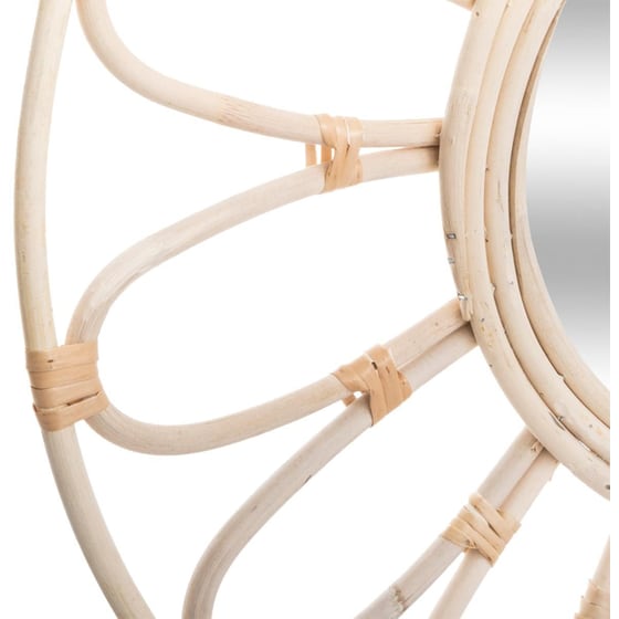 Διακοσμητικός Καθρέφτης Τοίχου Spitishop από MDF Φ56 cm - Φυσικό image 1