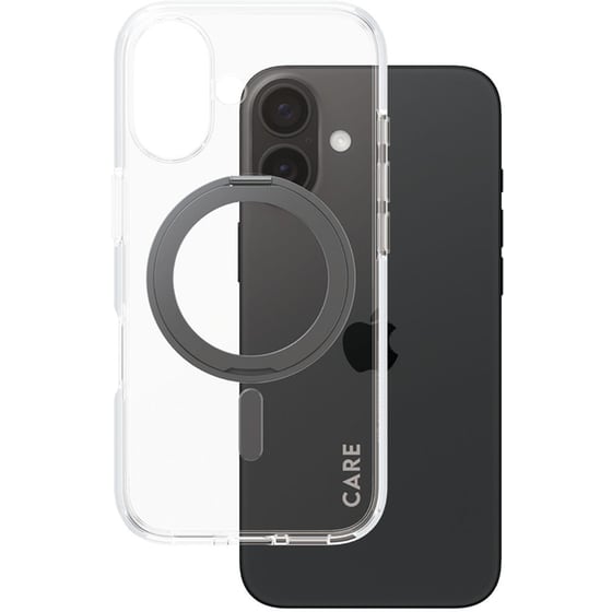 Θήκη Apple iPhone 16 - PanzerGlass MagSafe Kickstand Case - Transparent with Black Stand image 0