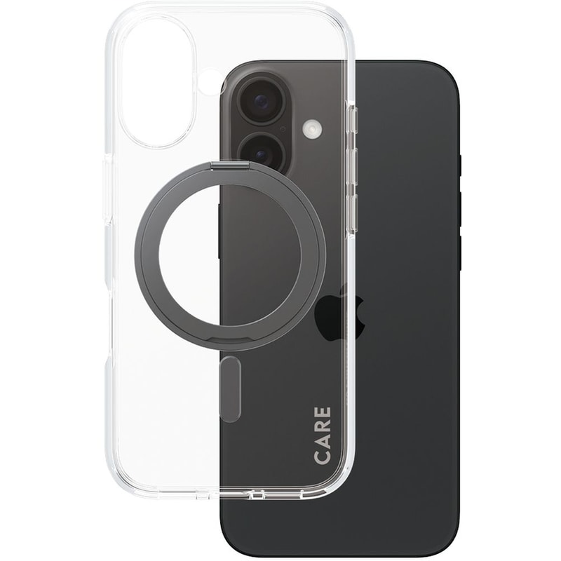 PANZERGLASS Θήκη Apple iPhone 16 - PanzerGlass MagSafe Kickstand Case - Transparent with Black Stand