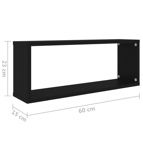 Ράφια Τοίχου VidaXL από Μοριοσανίδα 60x15x23 cm 6 Τμχ  - Μαύρο image 9