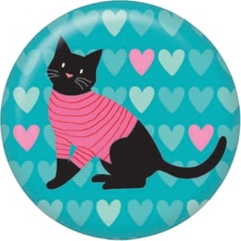 Μαγνήτης GNF Μαυρη Γάτα Γιλέκο-Καρδιές