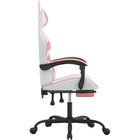 Καρέκλα Gaming VIDAXL 349564 με Υποπόδιο από Τεχνητό Δέρμα - Λευκό image 2