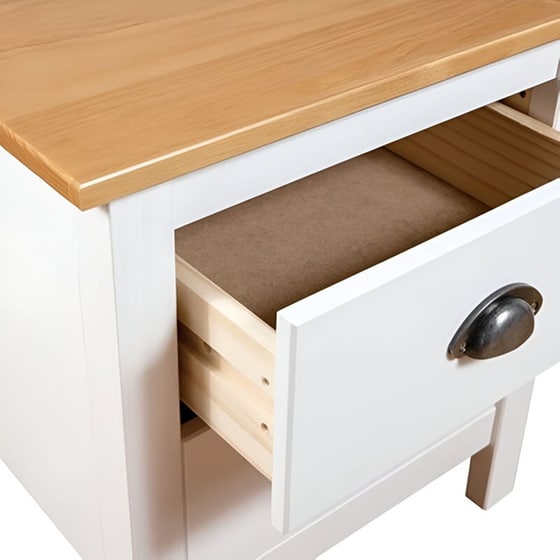 Κομοδίνο Vidaxl Από Μασίφ Ξύλο Πεύκου 46x35x49.5 cm - Λευκό image 4
