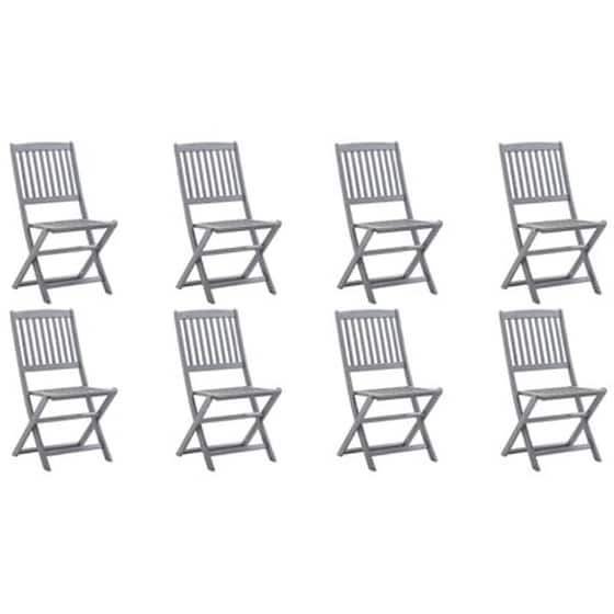 Vidaxl Καρέκλες Εξ. Χώρου Πτυσσόμενες 8 Τεμ. Από Μασίφ Ξύλο Ακακίας image 1