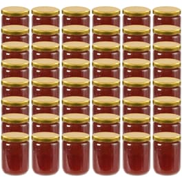 Βάζο Αποθήκευσης Τροφίμων Vidaxl Γυάλινο 230ml 48 Τμχ - Διάφανο/Χρυσό