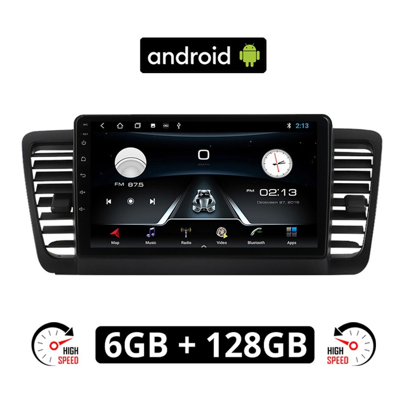 Ηχοσύστημα ΟΕΜ με Οθόνη Αφής 9 Android, GPS, Wi-Fi, Bluetooth - 6GB/128GB για SUBARU LEGACY (2002 - 2008) - Μαύρο