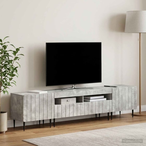Έπιπλο Τηλεόρασης VidaXL με LED 5 τμχ 198 x 35 x 43 cm - Γκρι Σκυροδέματος image 1