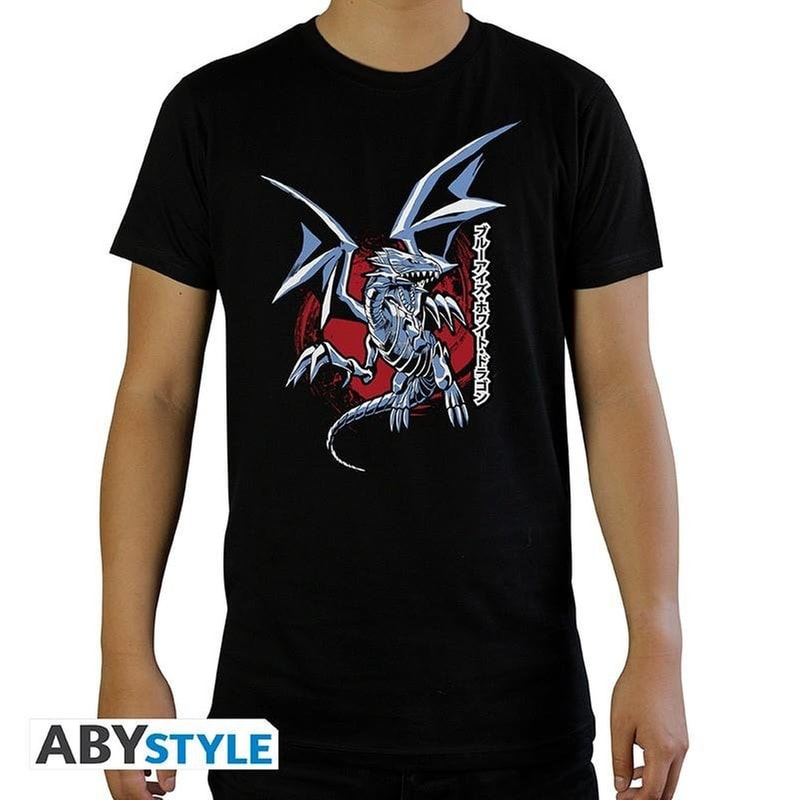 ABYSTYLE T-shirt Abystyle Yu-gi-oh! Blue Eyes White Dragon - Μαύρο