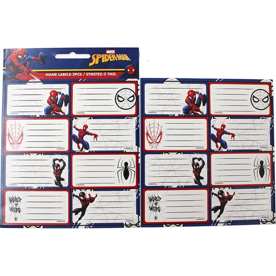 Αυτοκόλλητες Ετικέτες Max Gim Spiderman (2 Φύλλα - 16 Τεμάχια) image 1