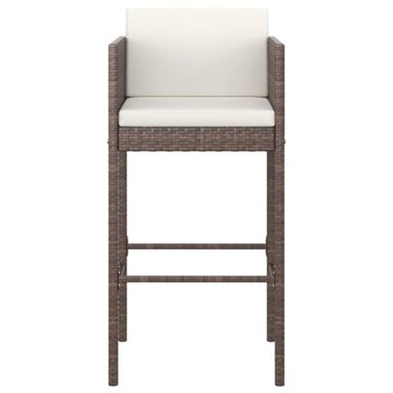 Σετ Επίπλων Μπαρ Κήπου Vidaxl 5 Τμχ Από Καφέ Συνθετικό Ρατάν Με Μαξιλάρια image 4