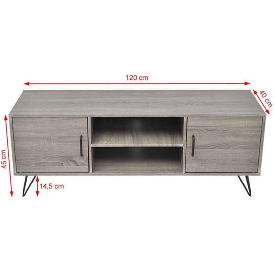 Έπιπλο Τηλεόρασης VidaXL MDF 120x40x45cm - Γκρι image 4