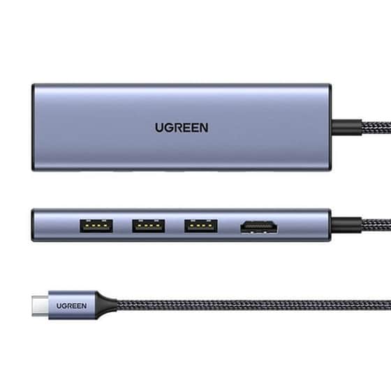 Ugreen Cm511 USB-C Docking Station με HDMI 4K PD Ethernet Γκρι image 0