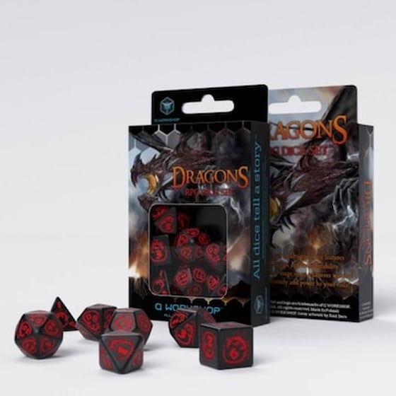 Σετ Ζάρια - Dragons Rpg Dice Set - Black And Red image 0