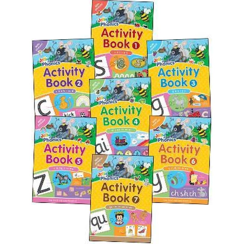 Jolly Phonics Activity Books 1-7 : in Precursive Letters (British English edition)