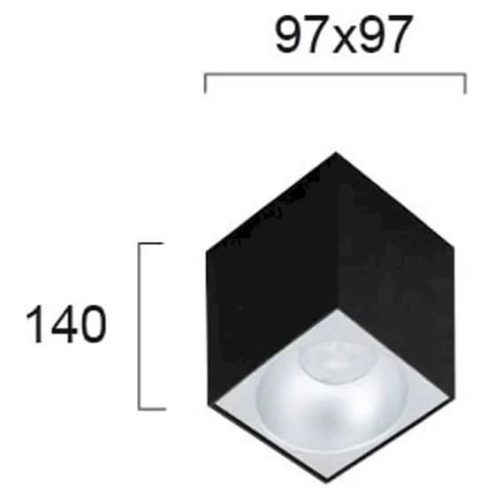 Σποτ Μονόφωτο Viokef Led Sq Jhonny 4240701 από Αλουμίνιο - Μαύρο image 1