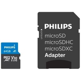 Philips Ultra Pro microSDXC 64GB Class 10 U3 V30 UHS-I με αντάπτορα