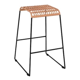 Σκαμπο Μεταλλικο Allegra Hm5641 Με Wicker Σε Μπεζ Αποχρωση