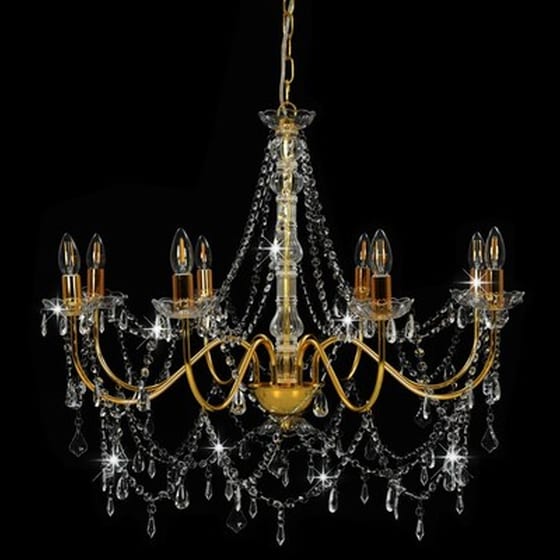 Vidaxl Πολυέλαιος Με Χάντρες Χρυσός Με 8 Ντουί Ε14 image 3