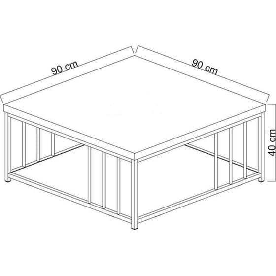 Τραπεζάκι Σαλονιού 24Mall Zeta από Μοριοσανίδα 90x90x40 cm - Καφέ/Χρυσό image 3