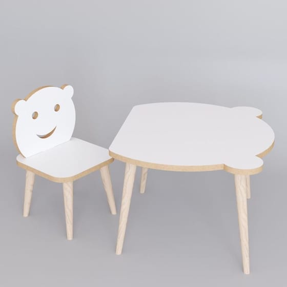 Παιδικό Τραπεζάκι ArteLibre Amahle με Κάθισμα από MDF 46x50x42cm - Λευκό image 2