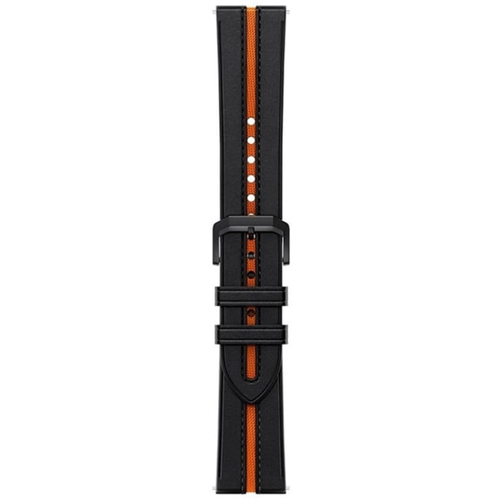 Λουράκι Xiaomi Leather Strap BHR7213GL για Xiaomi Watch 22mm - Black/Orange image 0
