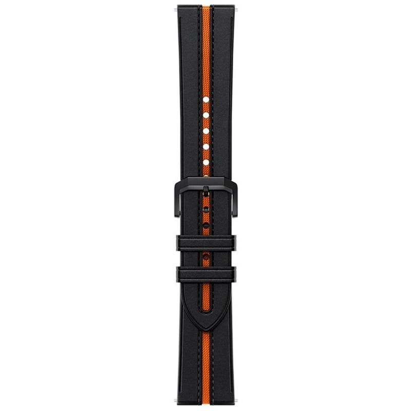 Λουράκι Xiaomi Leather Strap BHR7213GL για Xiaomi Watch 22mm - Black/Orange XIAOMI