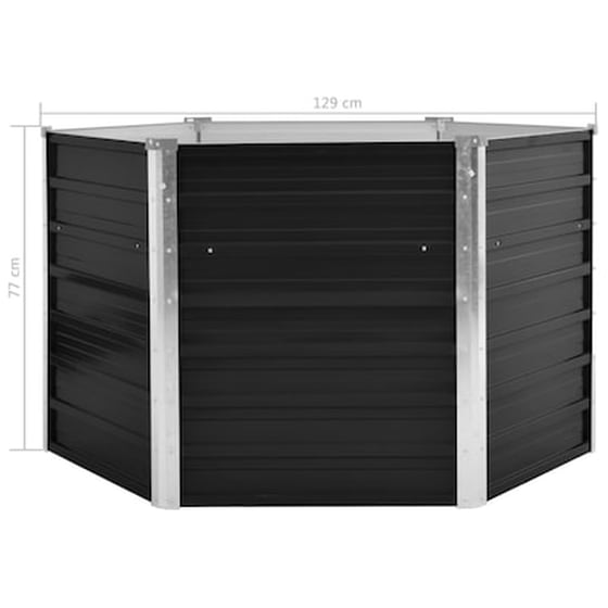 Vidaxl Ζαρντινιέρα Κήπου Ανθρακί 129x129x77 Εκ. Γαλβανισμένος Χάλυβας image 4