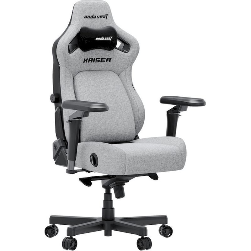 Καρέκλα Gaming Anda Seat Kaiser 4 V2 XLarge με 6D Μπράτσα Υφασμάτινη - Γκρι ANDA SEAT